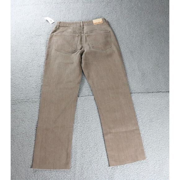 New Mavi Jeans Womens 26 Brown High Rise Straight Leg Denim Raw Hem - Picture 2 of 9